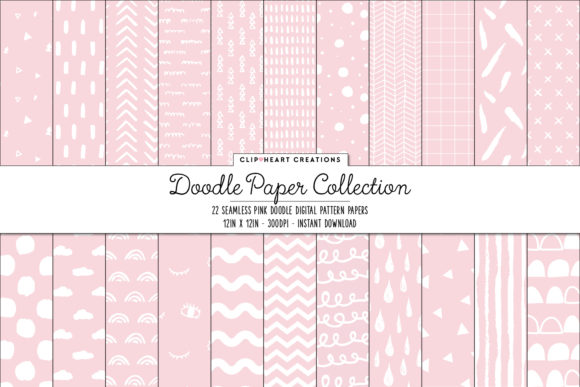 Baby Pink Doodle Seamless Digital Paper: A Versatile Design Resource for Modern Creatives