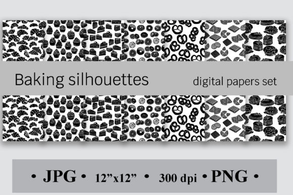 Baking Silhouettes Digital Papers Set: A Creative Tool for Modern Designers