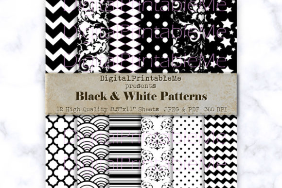 Black White Digital Paper Black Pattern: A Versatile Design Resource