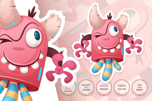 Cartoon Character Adorable Monster: A Versatile and Creative Design for All Your Projects
