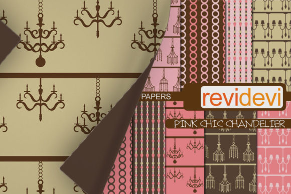 Chandelier Pink Brown Papers