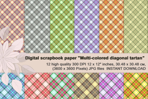 Colorful Tartan Plaid Digital Paper for Creative Workflows