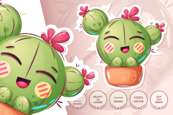 Cute Cactus - Seamless Pattern