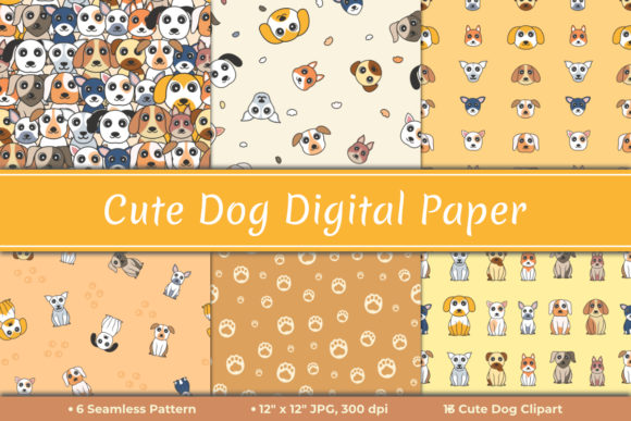 Cute Dog Digital Paper