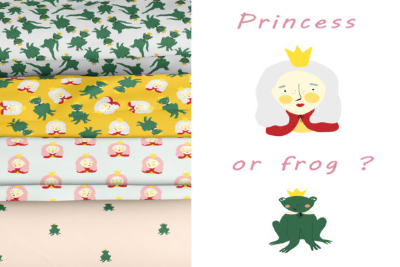 Cute Princess-Frogs from Fairy-Tale: A Magical Addition to Your Creative Projects