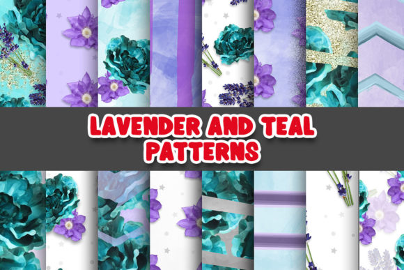 Lavender and Teal Digital Papers Pattern: A Versatile Creative Resource