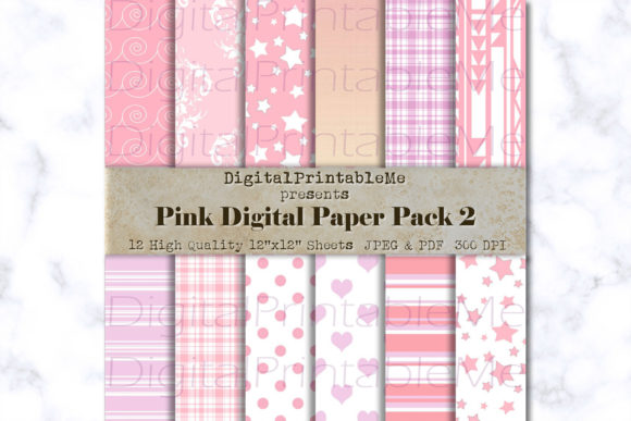Light Pink Digital Paper, Pattern Pastel
