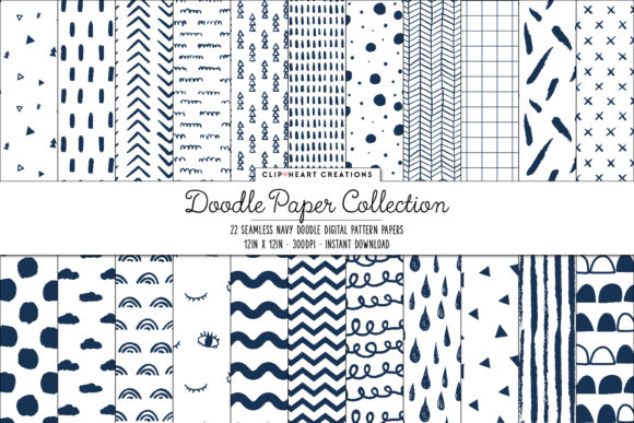 Navy Scandi Seamless Digital Papers
