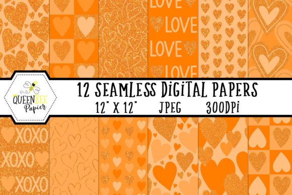 Orange Glitter Heart Digital Paper Pack: A Strategic Tool for Creative Expression