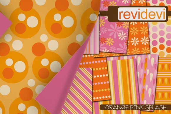 Orange Pink Digital Papers
