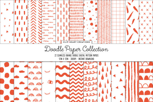 Orange Scandi Seamless Digital Papers