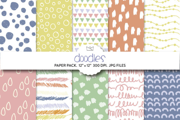 Pastel Doodle Digital Paper, Hand Draw: A Versatile Creative Resource