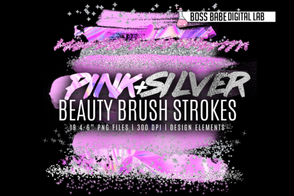 Pink and Silver Beauty Brush Strokes for a Glamorous Digital Presence
