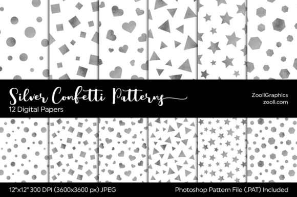 Silver Confetti Digital Papers: Elevate Your Creative Projects with Elegant Designs