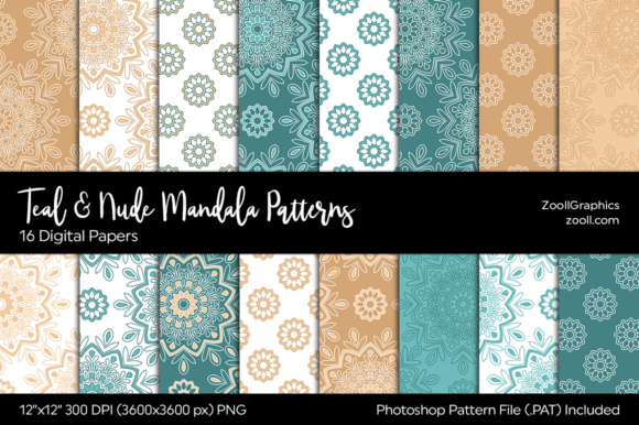 Teal Nude Mandala Digital Papers: A Creative Resource for Modern Designers