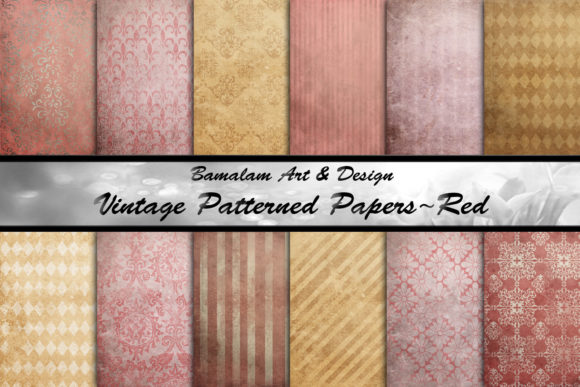 Vintage Style Red Patterned Papers