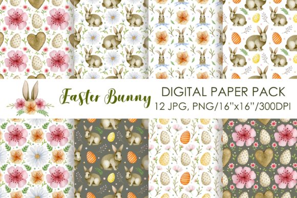 Watercolor Easter Bunny Seamless Pattern: A Versatile Design for Modern Creatives