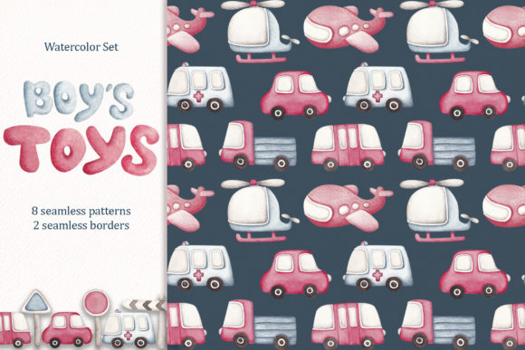 Watercolor Pattern Set Boy's Toys